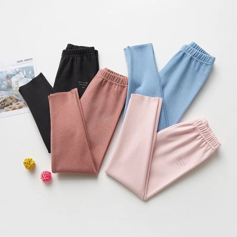 Детские леггинсы на осень и зиму мягкие теплые штаны для мальчиков девочек