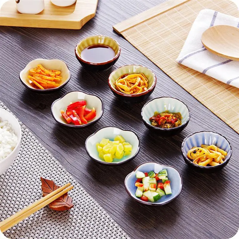 Керамическая миска для приправ 3 шт. окунания милый фарфоровый соус уксус тарелка