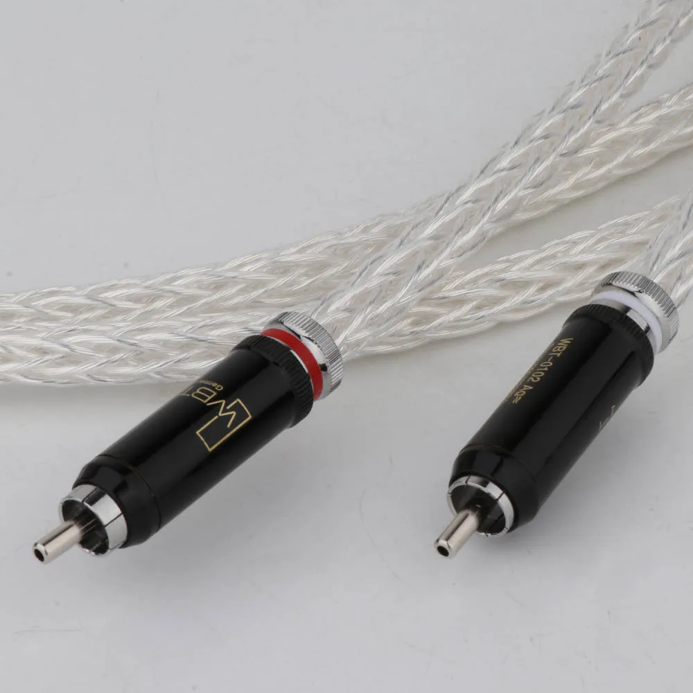 Hi-End 8AG посеребренный OCC 16-жильный аудиокабель с WBT RCA разъемом кабель HIFI 2RCA к кабелю