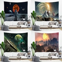 new space landscape wall hanging tapestries galaxy sky picture decorative tapestry cloth home wall decor covering yoga mats