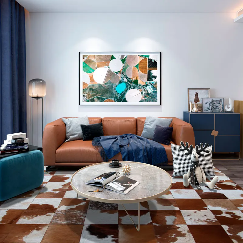 Ковер из воловьей кожи в американском стиле большой размер натуральная коровья