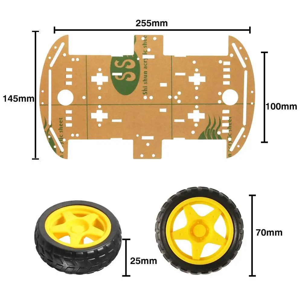 DIY робот набор шасси автомобиля с колесами датчика скорости и аккумуляторной
