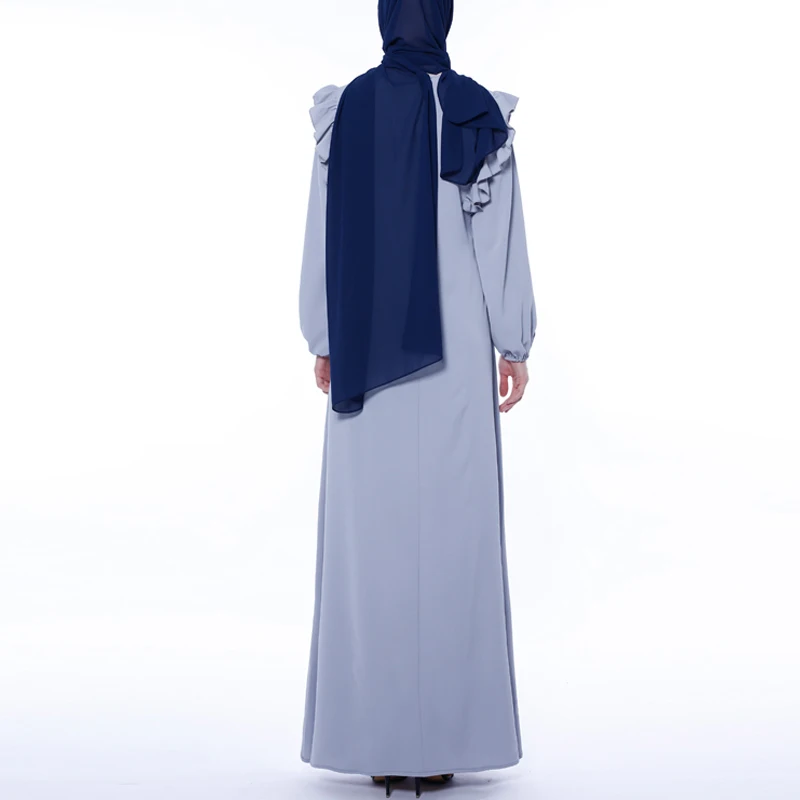 MISSJOY мусульманское женское платье на молнии Свободное abaya Дубай кимоно сплошной цвет кафтан турецкий Повседневный Ближний Восток элегантное женское платье с оборками Плать