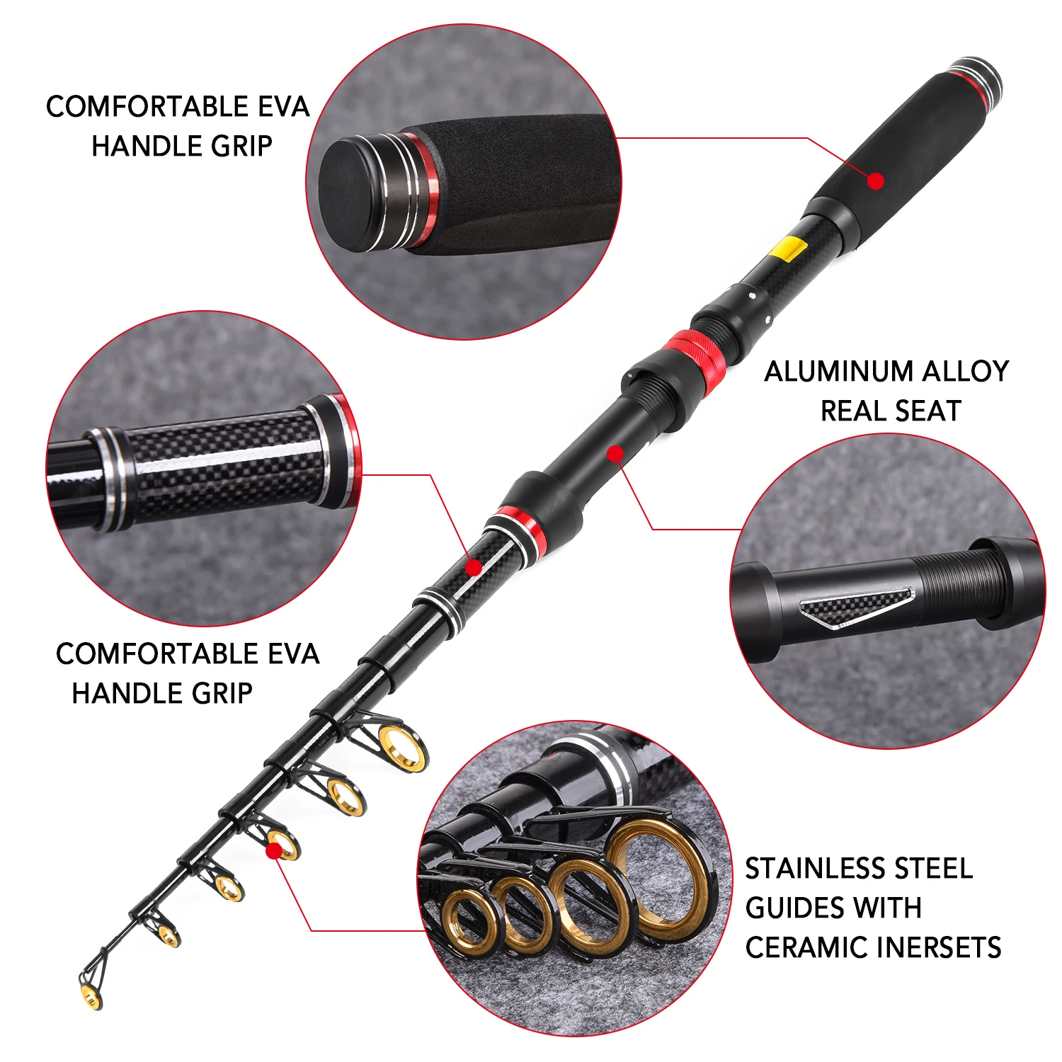 Lixada рыболовная удочка и катушка телескопическая из углеродного волокна с