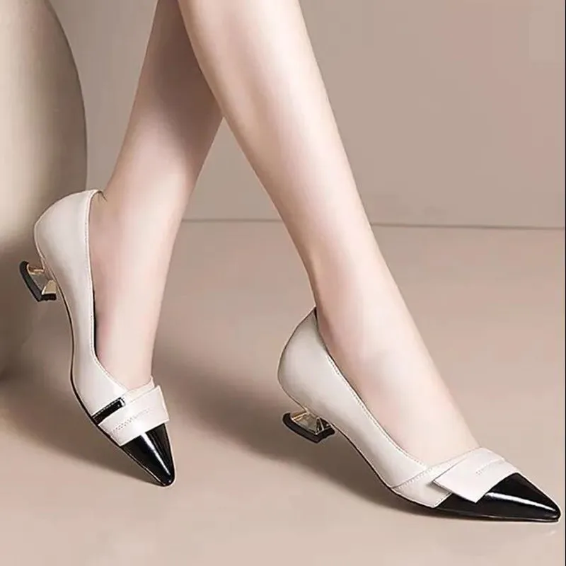 

Female Fashion Pointed Toe Beige High Quality Bow Tie Slip on Summer High Heel Shoes Women Classic Pumps Sapatos Femininas E9288