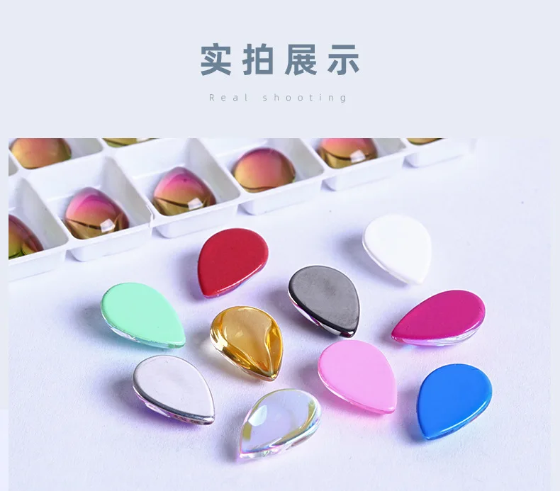 45 шт./пакет натуральный флюорит блестящий кристалл в форме капли воды Стразы