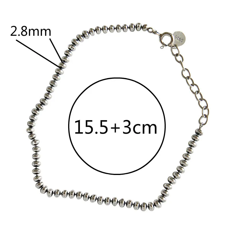 

The Old Beaded Bracelets For Women 2018 New 100% 925 Sterling Silver Lady Vintage Jewelry