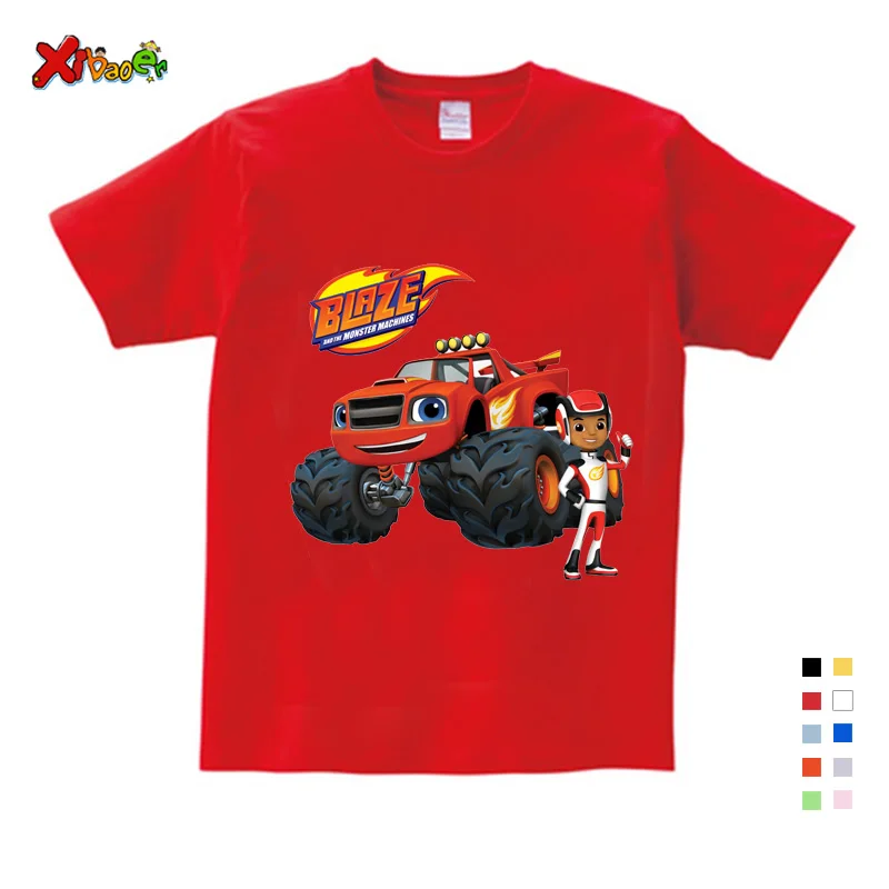 

Kids New Children Short Sleeve T-Shirts Baby Boys Girls Tops Tee Cartoon Blaze and The Monster Machines Summer Cotton t shirt