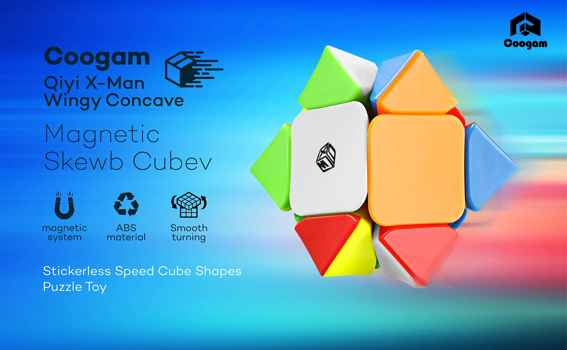 Coogam Qiyi X-man Wingy Skewb куб вогнутый Магнитный скоростной без наклеек qiyi магический