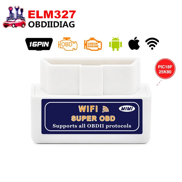Высокое качество ELM 327 WIFI V1.5 OBDII/OBD2 Авто сканер инструмент Поддержка Android и IOS