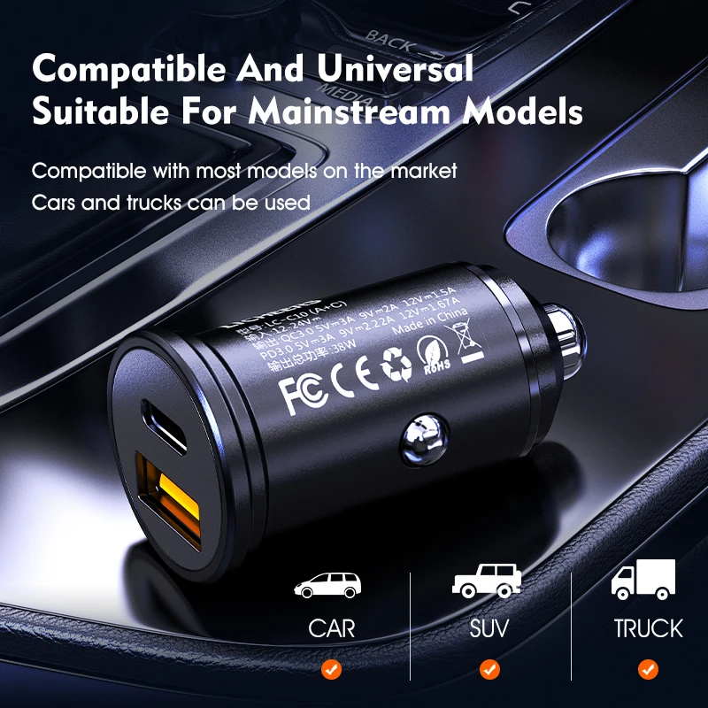 licheers car charger usb 5a phone fast charging 2 port 12 24v cigarette socket lighter for iphone xiaomi huawei power adapter free global shipping