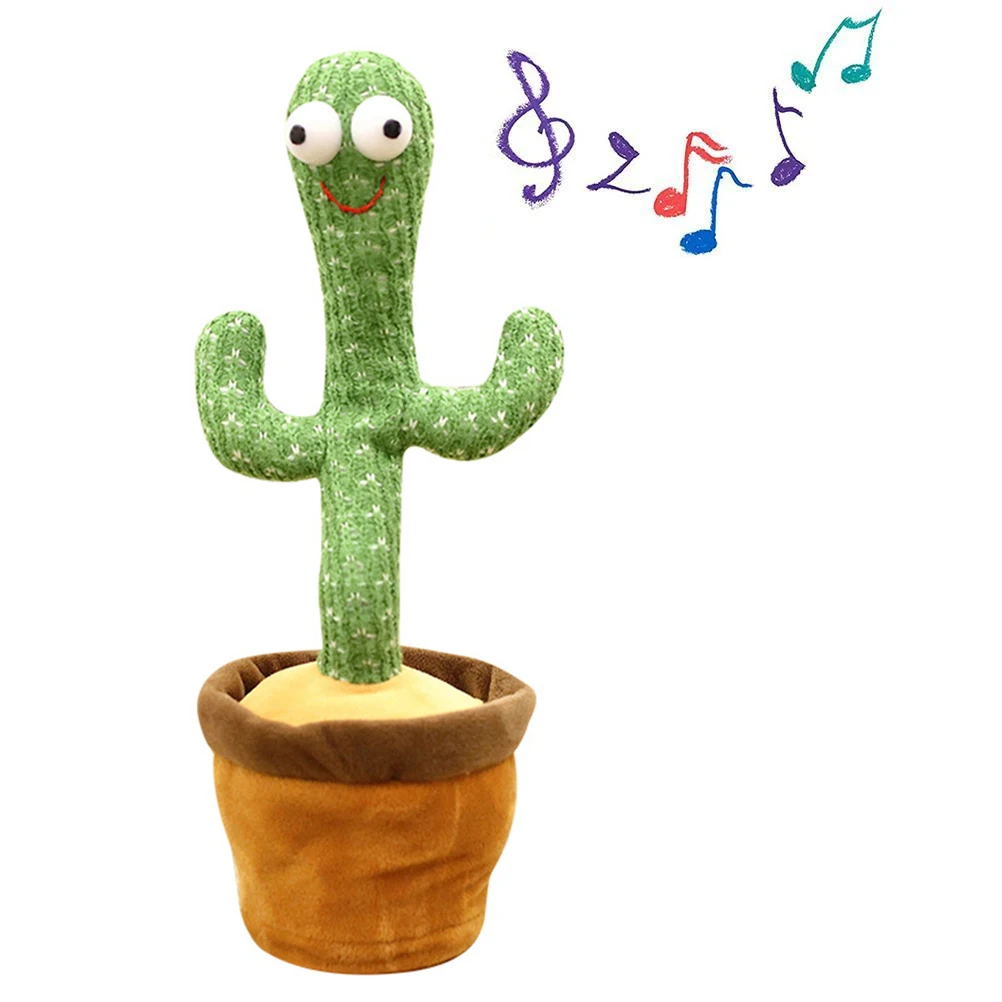 

Plush Dancing Cactus Toy Electronic Shake Dance With Song Light Recording Bluetooth Speaker Childhood Education Toy