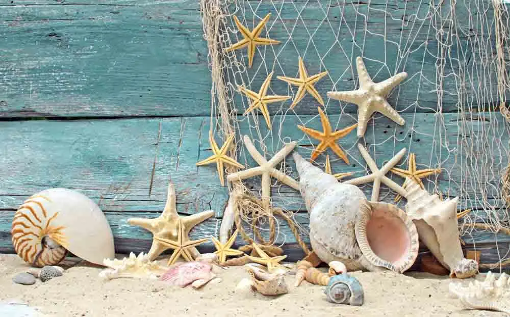 

SHENGYONGBAO Vinyl Custom Photography Prop Starfish Beach theme Photo Studio Background T19912-2146