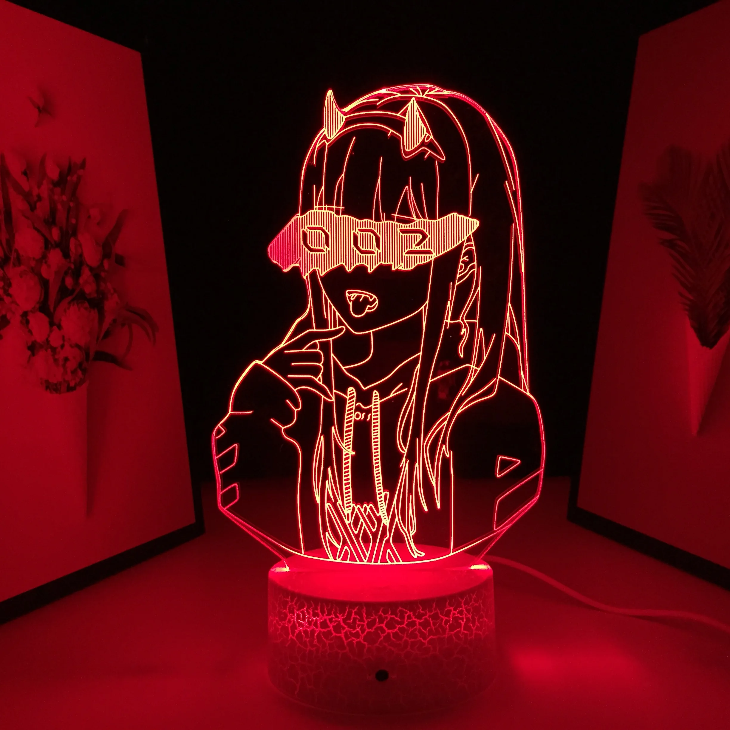 

Аниме Фигурка Zero Two 3D лампа Darling In The Franxx ночсветильник для детской комнаты Декор лампа для девочек Манга подарок ночсветильник дропшиппинг
