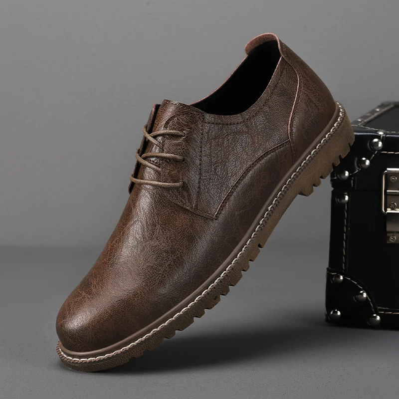 Туфли-оксфорды мужские кожаные на шнуровке весна-осень | Обувь