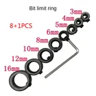 9 шт. сверла 34568101216 мм деревообрабатывающие сверла глубина стоп-воротники кольцо дюбель фотоэлектрический гаечный ключ для деревообрабатывающих инструментов