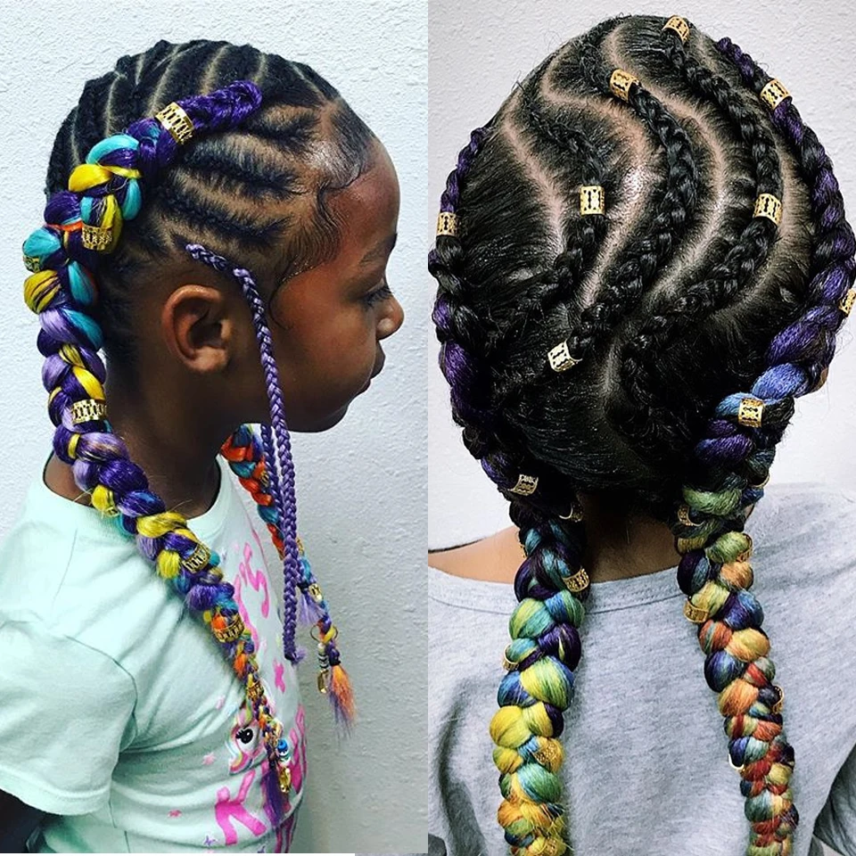 Синтетические косички для волос loryan наращивания с эффектом омбре желтого