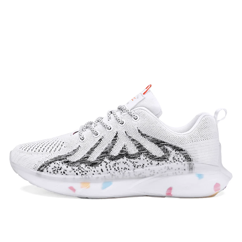 

Shoes Men's 2021 New Popcorn Tide Shoes Breathable Deodorant Flying Woven Sports Shoes Wear-resistant Basketball Shoes