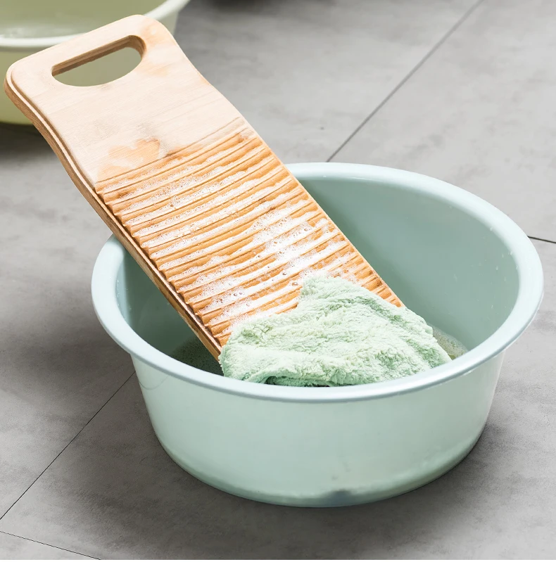 

Bamboo Washboard Small Home Dormitory Hand Wash Old-Fashioned Non-Slip Thickened Washboard Washboard Laundry Mat Mini