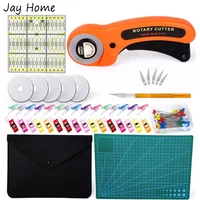 26pcs rotary cutter kit 45mm rotary cutter a4 cutting mat patchwork ruler sewing clips with storage bag quilting craft