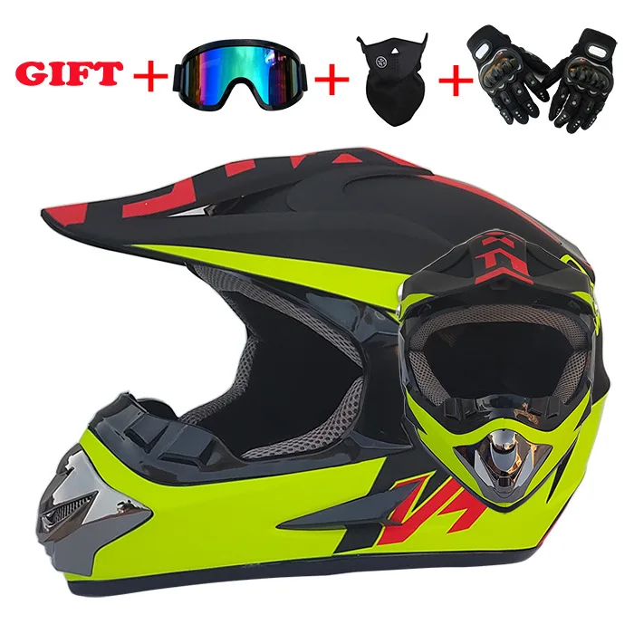 

Super-Cool Motorcycle Off-road Helmet Motocross Helmet Full Face Helmet with gift glove mask and goggles 0408-9