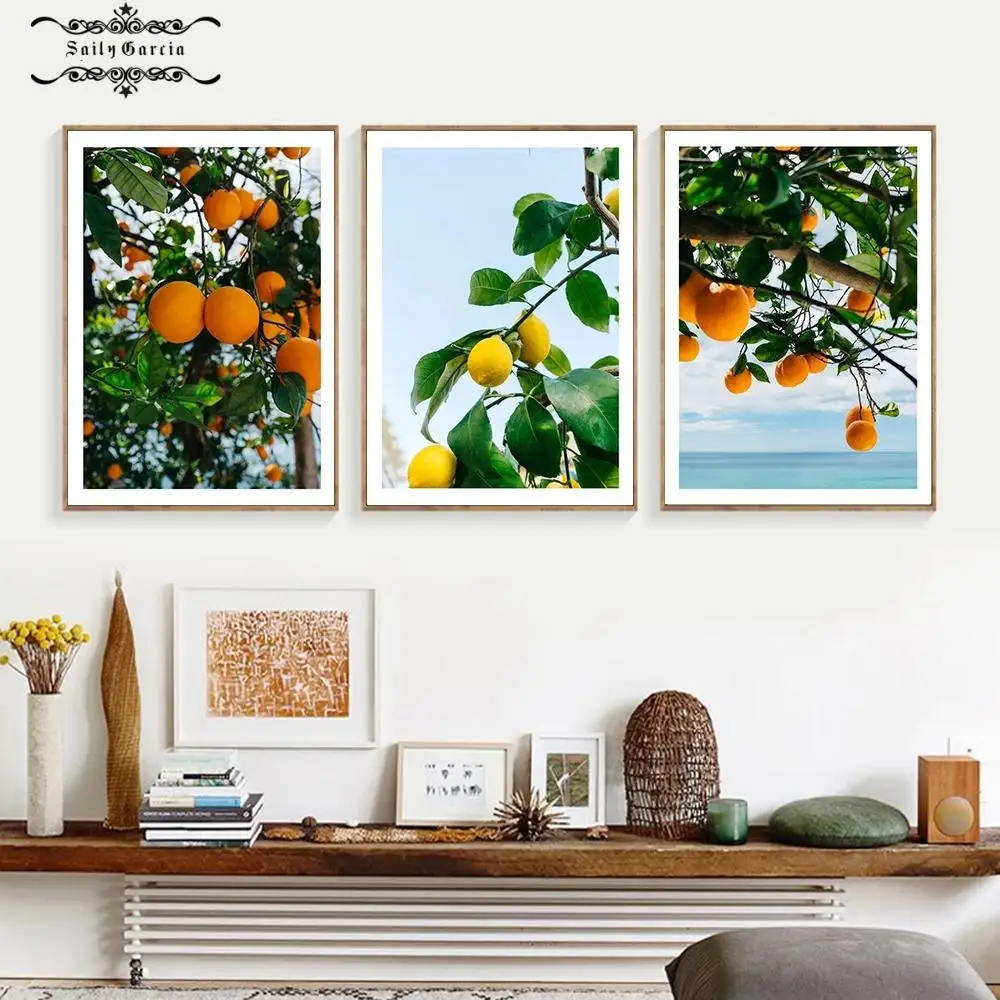 

Постер апельсинов на холсте в скандинавском стиле, настенные картины с изображением Амальфи и фруктов для гостиной, скандинавский Декор дл...