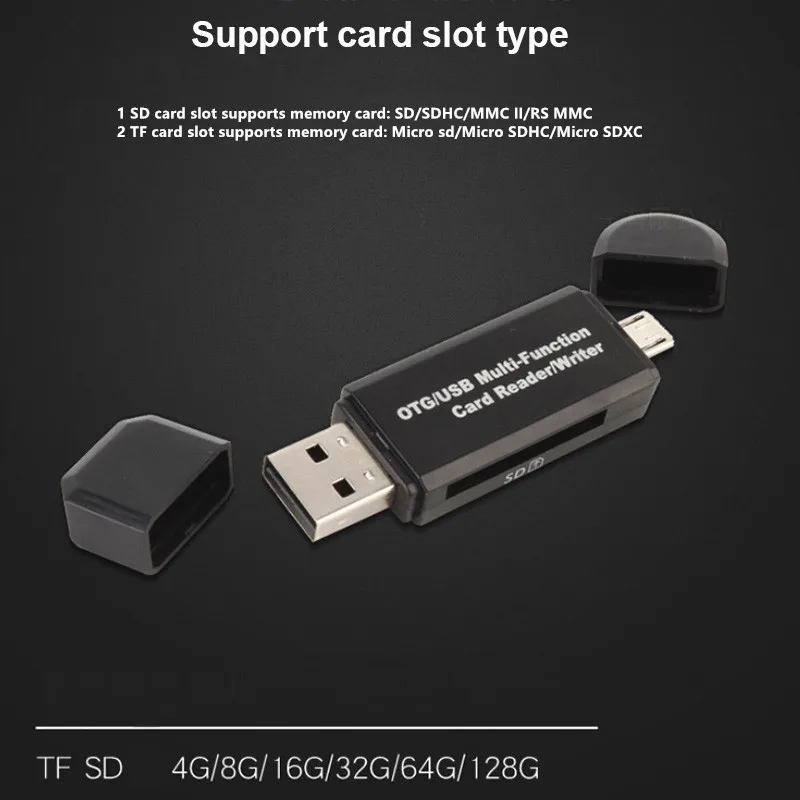 2 в 1 USB устройство для чтения карт памяти Micro OTG к 0 адаптер SD/Micro SD TF кардридер Android