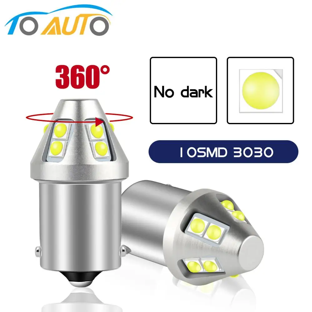 Суперъяркая Светодиодная лампа 1156 P21W BA15S 1157 P21/5W BAY15D LED 10SMD 3030 автомобильные фары