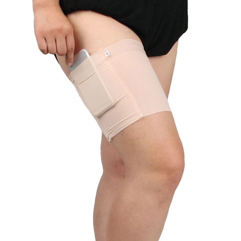 Женские эластичные ленты до бедра черные высокие теплые невидимые карманные для