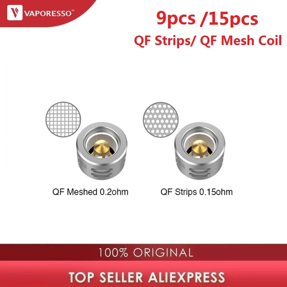 9/15pcs Original Vaporesso QF Strips 0.15ohm/ Meshed 0.2ohm Vape Coil For SKRR Atomizer / LUXE S &amp NRG series Tank Gen Kit |