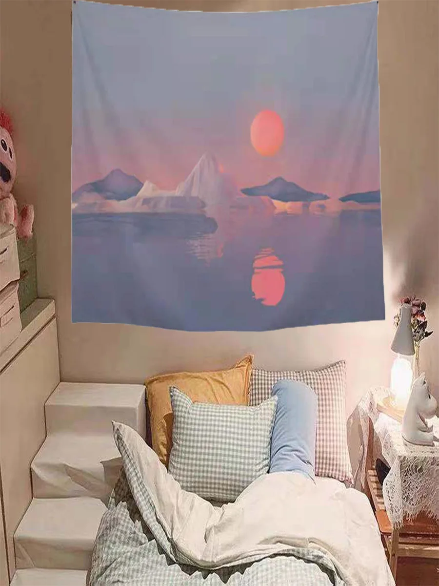 

Beautiful Simple Scenery Background Cloth Girl Bedroom Decoration Hanging Tore Dormitory Wall Reconstruction Net Red Art Tapest