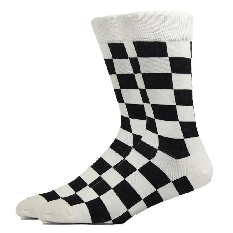 Hot Selling Men Funny Happy Sailor Socks Fashion Colorful Sox Stripe Rhomboid Geometry Harajuku Skateboard Gentleman Socks