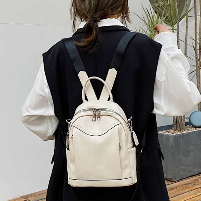 Дизайнерский Модный женский кожаный рюкзак большой школьный ранец для