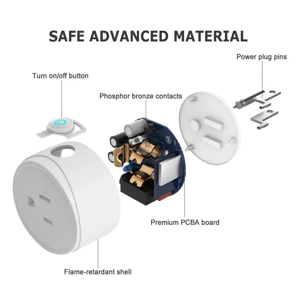 1/2/3/4 шт. Беспроводной Smart Plug интеллигентая (ый) Wi-Fi розетка стандарта ЕС США