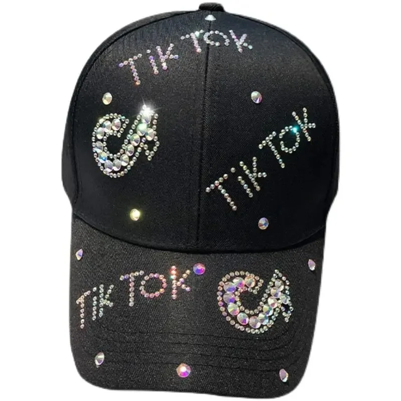 

TikTok Summer New Hat Female Korean Version of Diamond-studded Fashion All-match Cap Sun-shading Baseball Cap Video APP Logo