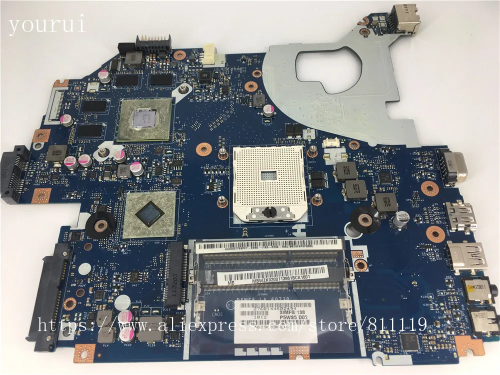 

yourui For Gateway NV55S NV55 Notebook pc mainboard MBWZK02001 MB.WAK02.001 P5WS5 LA-6973P fully tested