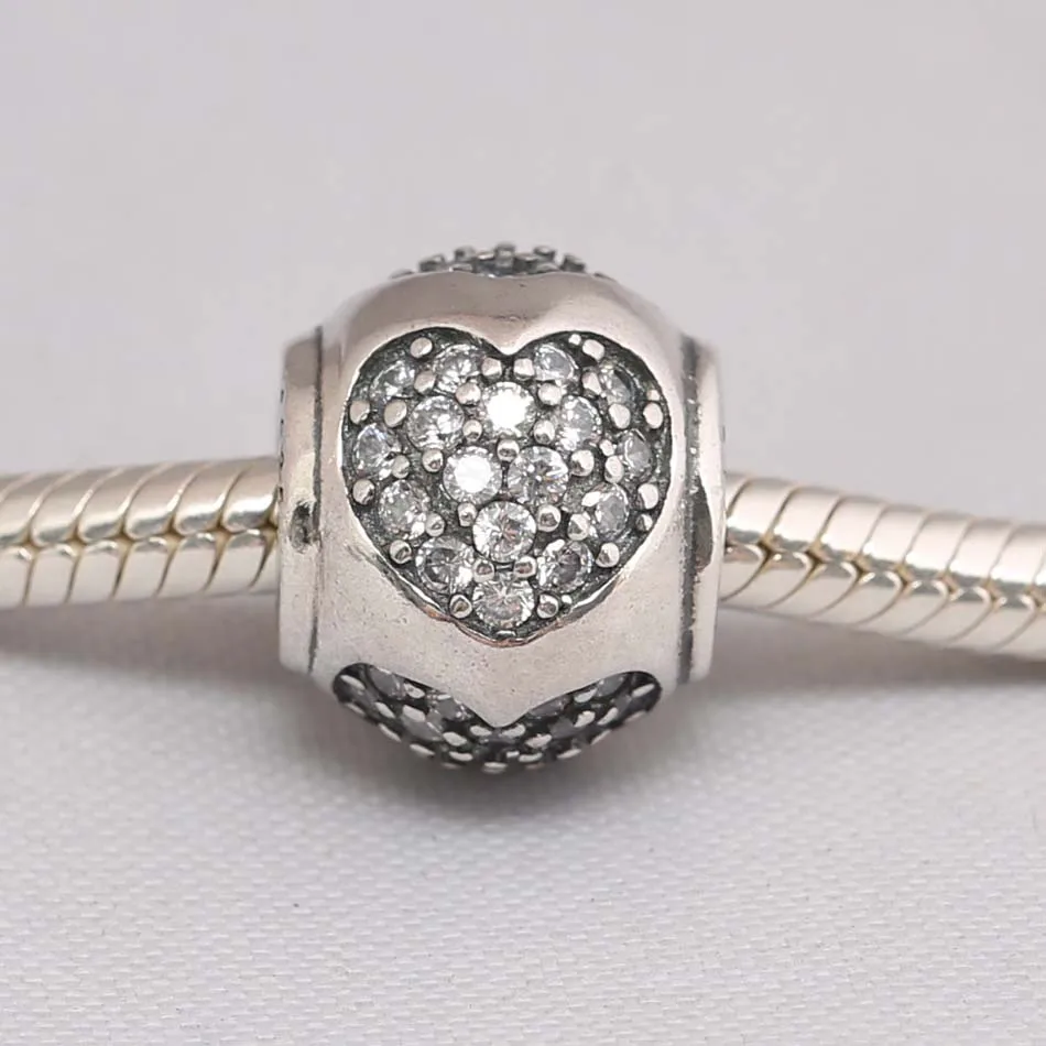 

Женские браслеты из бисера, серебряные ювелирные изделия «сделай сам», подвеска с кристаллами в форме сердца, подходит для женского браслет...