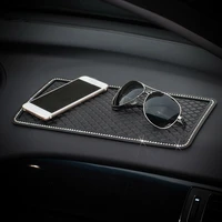 car interior anti slip mat pvc with crystal non slip pading dash board phone glasses perfume pad storage universal size holder