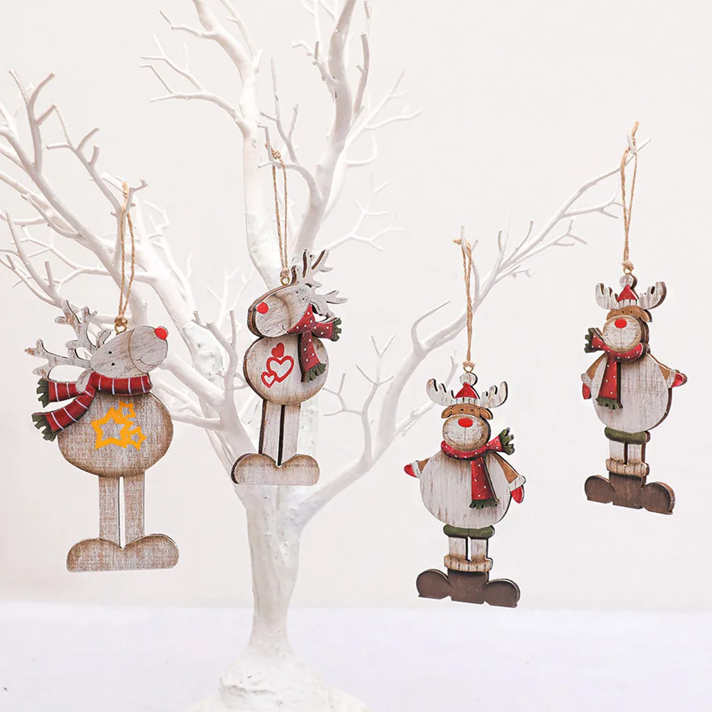 Новогодние Деревянные Подвески елка 25 #2 шт. украшения сделай сам на Рождество