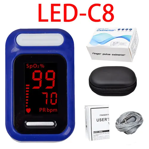 LED Blue with case ELERA пальцевой Пульсоксиметр оксиметр de dedo портативный кислород в крови Saturometro SPO2 PR Пульсоксиметр оксиметр - Цвет: LED Blue with case
