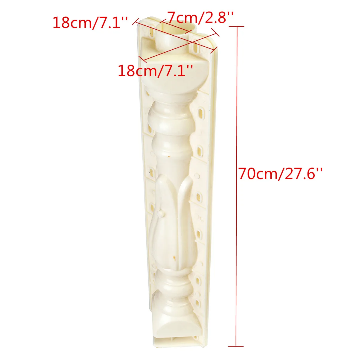 white 2 шт. 70*18 см римская колонна Плесень забор цемент плесень балкон садовая ограда штукатурка бетон плесень пластик литье ограждение здание - Цвет: white