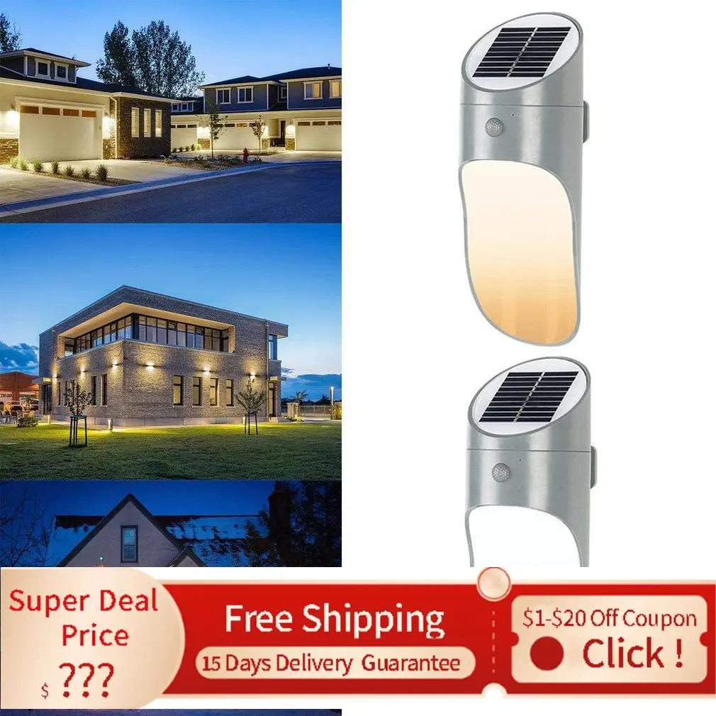 

Уличный настенный светильник на солнечной батарее, 2 яркости, уличный водонепроницаемый светильник для крыльца, новый год 2022