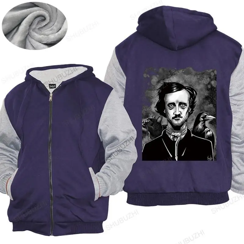 

Хлопковое теплое пальто, мужские зимние топы на молнии, мужские толстовки Nevermore, Эдгар Аллан, Poe, Толстовка для женщин, толстовка с капюшоном ...