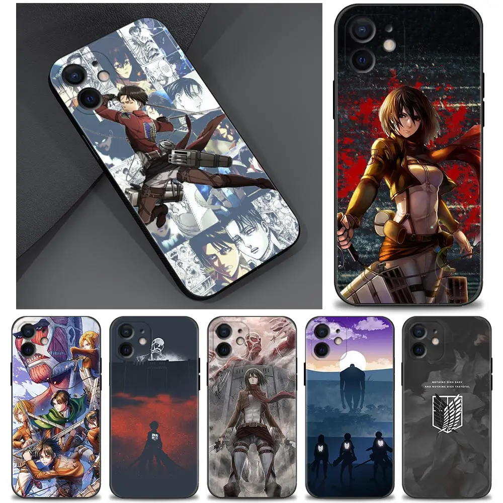 

Case For iPhone 11 13 12 Pro Max XS XR X 8 7 6s 6 Plus 7 8 5 5S Soft Cover Fundas Silicone Capa Shell Anime attack on titan