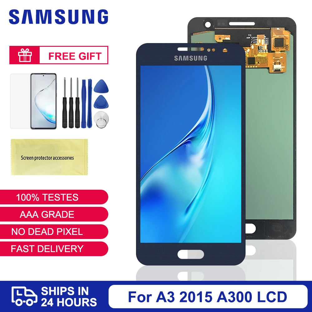 

Оригинальный ЖК-дисплей A300 для Samsung Galaxy A3 2015 A300 A3000 A300F A300M ЖК-дисплей сенсорный экран A300 дисплей дигитайзер в сборе
