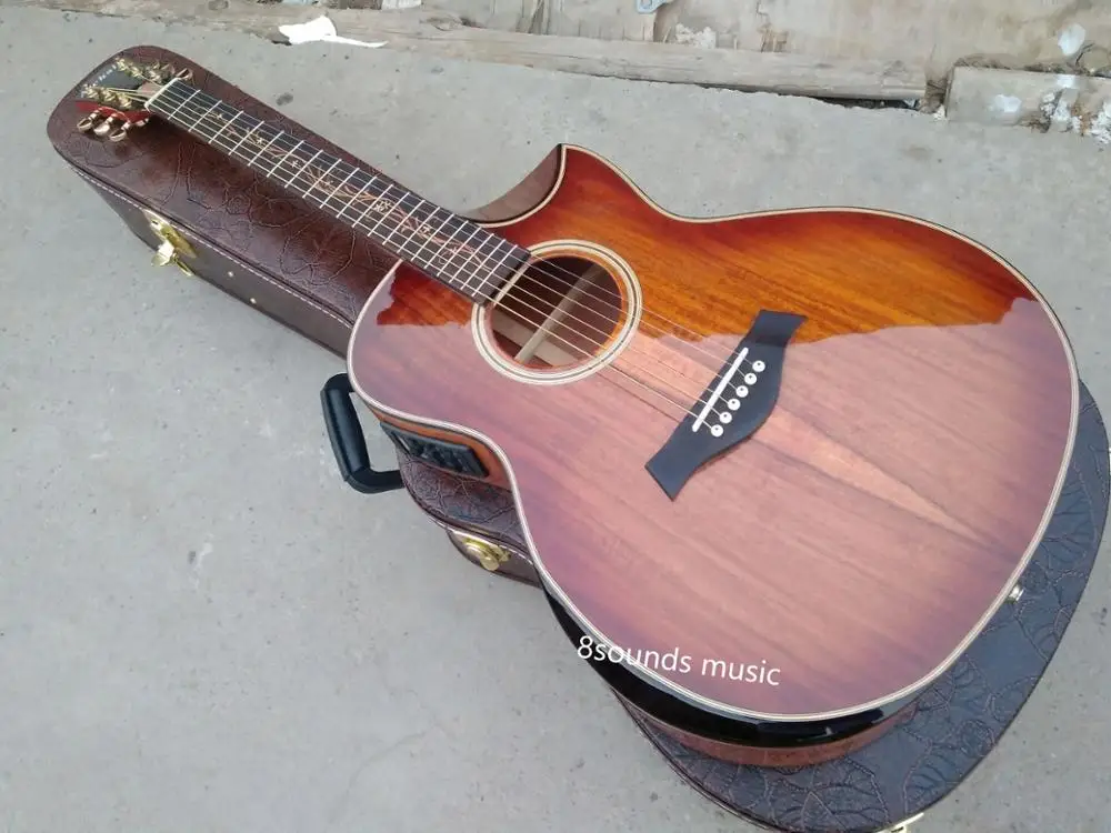 Бесплатная доставка профессиональная обновленная гитара koa K24 для крупных