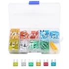 120 шт.лот автомобильные мини-плавкие предохранители 5A 10A 15A 20A 25A 30A AMP в пластиковой коробке с зажимом