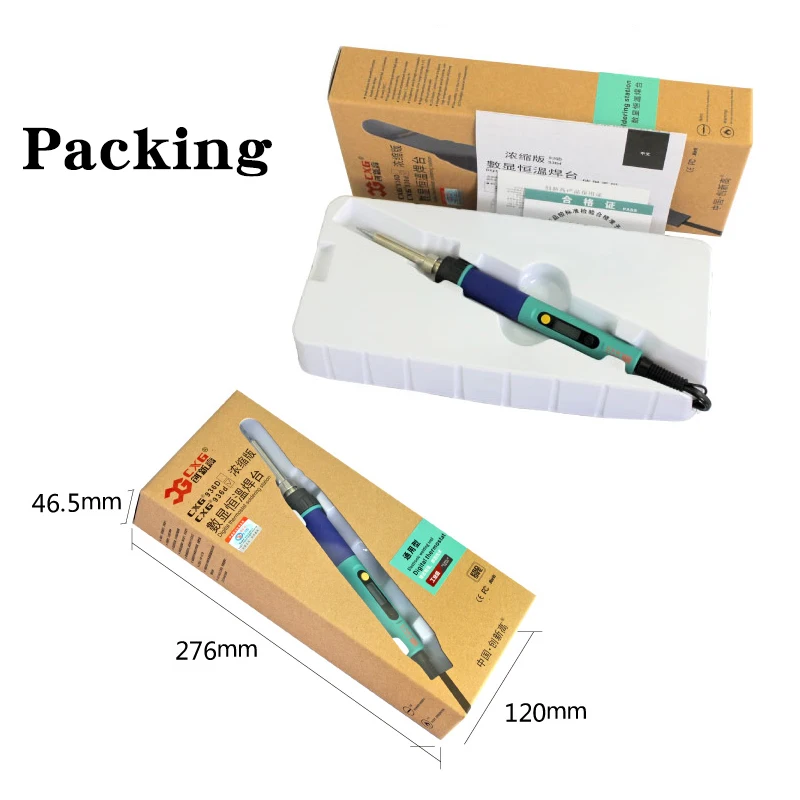 

CXG 936d New Adjustable Temperature Electric Soldering Iron for Soldering Set 220V 60W Pyrography 10pcs Tips Soldering Tools