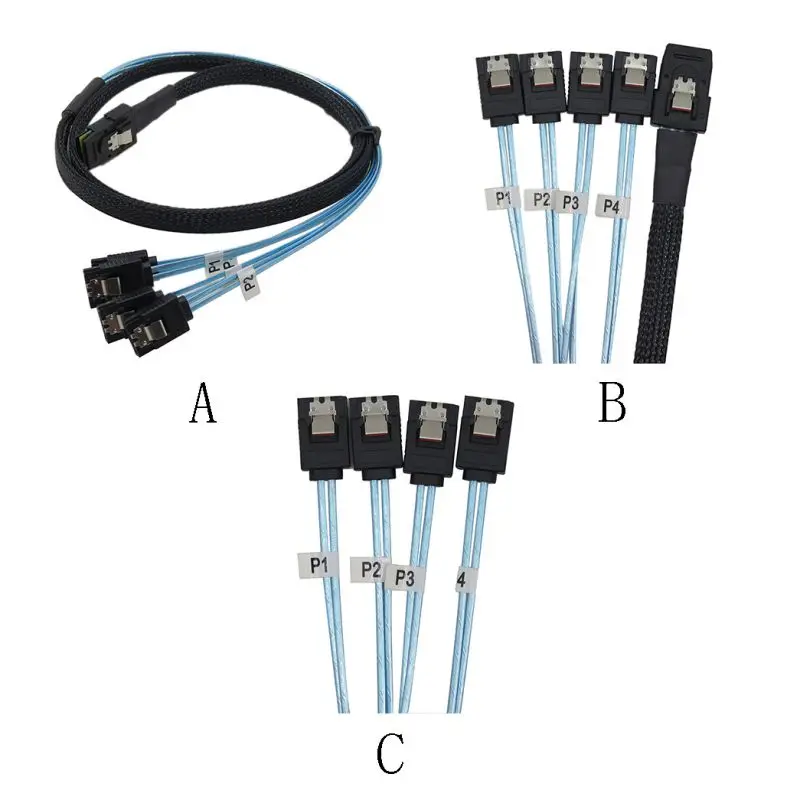 12Gbps Internal Mini SAS 36 Pin Male Cable SFF-8087 To 4 SATA 7 Cord Hard Drive Splitter Female Computer Accessories+0 | Компьютеры и