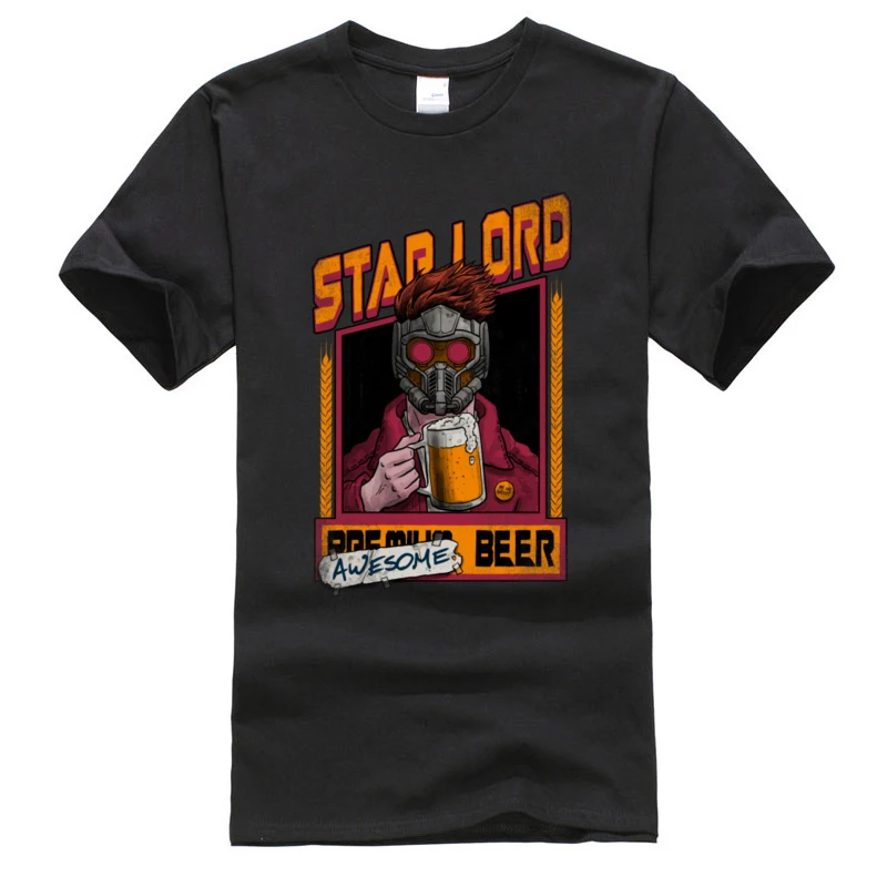 Мужские футболки потрясающая пивная Винтажная Версия Хлопок Crewneck короткий рукав